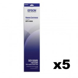 Epson S015505 / S015384 Ribbon x5 Epson S015505 / S015384 Ribbon x5