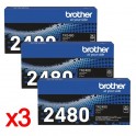 TN-2480 Black Brother Toner x3