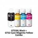 HP GT53XL Black + GT52 CMY Ink Bottle Combo